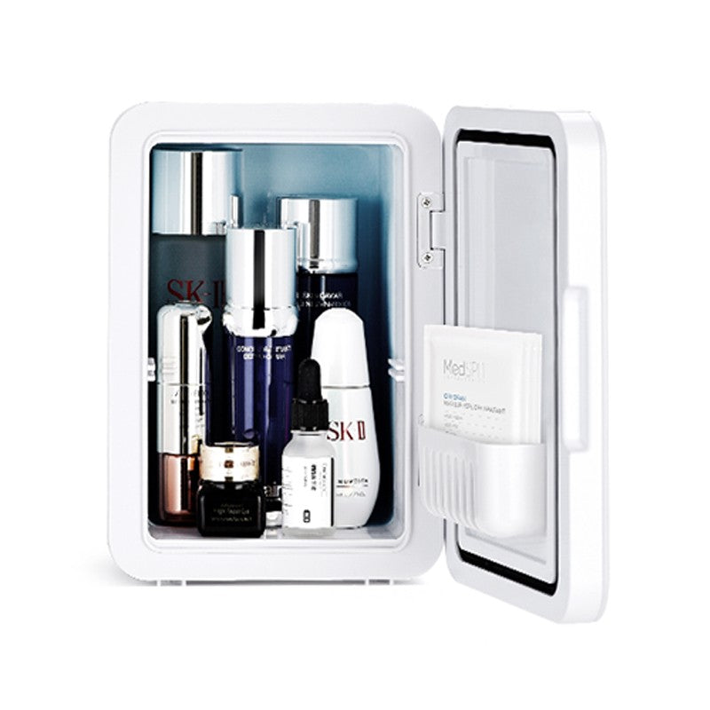 Mini frigider cosmetice, Smart, dubla functie de incalzire/racire, portabil, 12L, alb