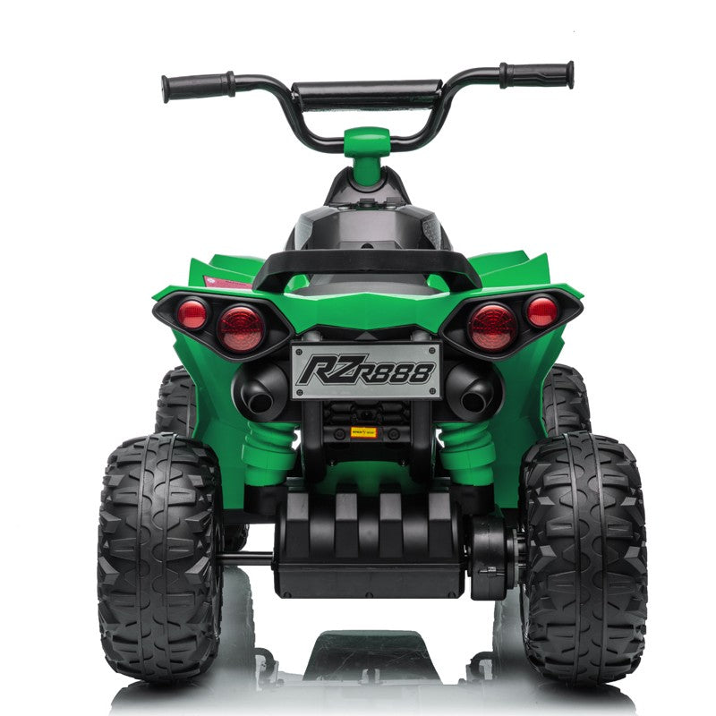 ATV electric pentru copii, 2 x 35W, 2 trepte de viteza, claxon, muzica, lumini fata, roti spuma EVA, 3-8 ani, verde