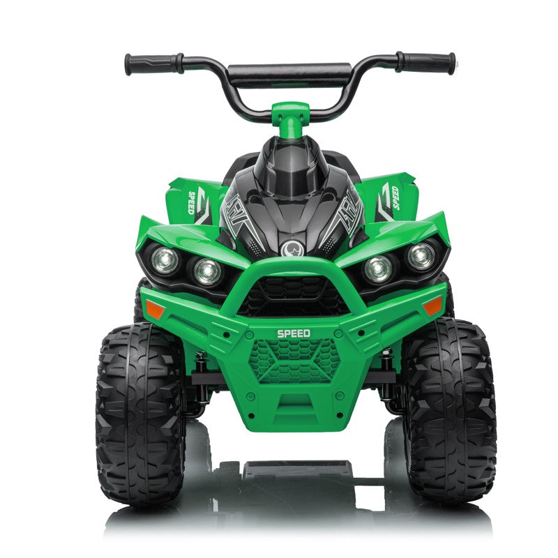 ATV electric pentru copii, 2 x 35W, 2 trepte de viteza, claxon, muzica, lumini fata, roti spuma EVA, 3-8 ani, verde