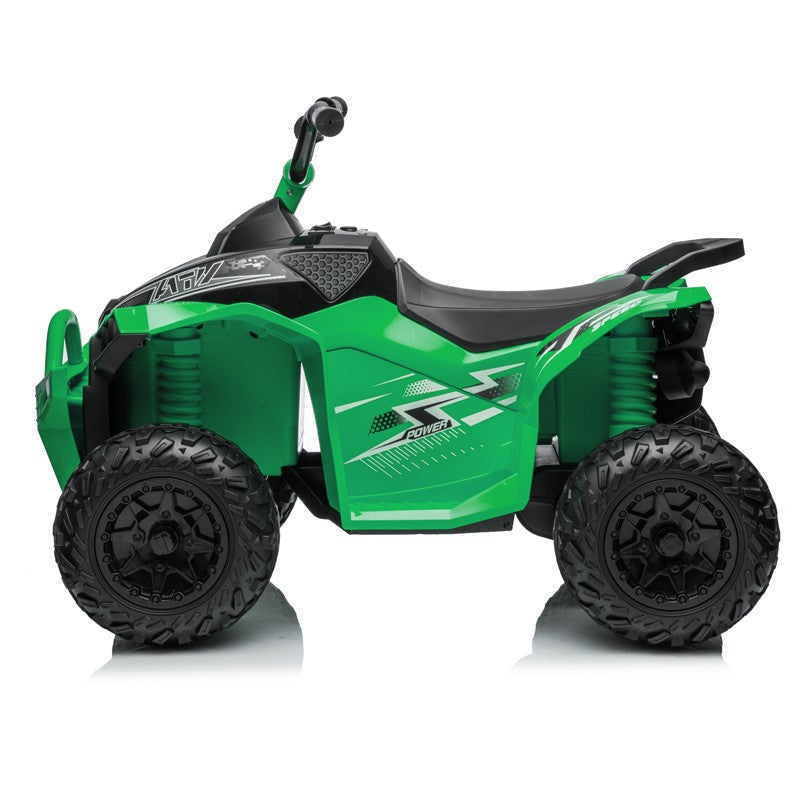 ATV electric pentru copii, 2 x 35W, 2 trepte de viteza, claxon, muzica, lumini fata, roti spuma EVA, 3-8 ani, verde