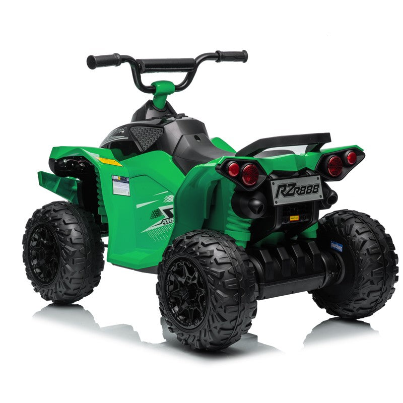 ATV electric pentru copii, 2 x 35W, 2 trepte de viteza, claxon, muzica, lumini fata, roti spuma EVA, 3-8 ani, verde