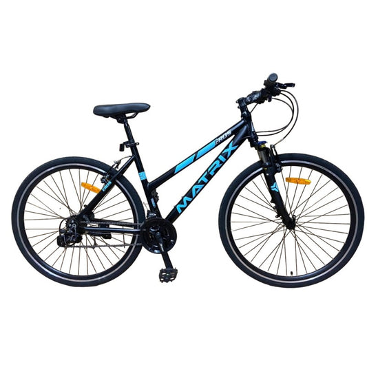 Bicicleta dama 700C hibrid, munte, oras, 21 viteze Shimano, V-Brake, cadru 17 inch aluminiu