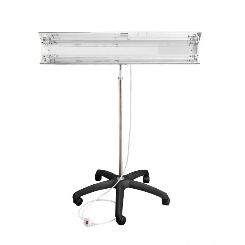 Lampa bactericida UVC portabila 2x55W, orientabila, stativ telescopic 100-190 cm, reflector, 60 mp