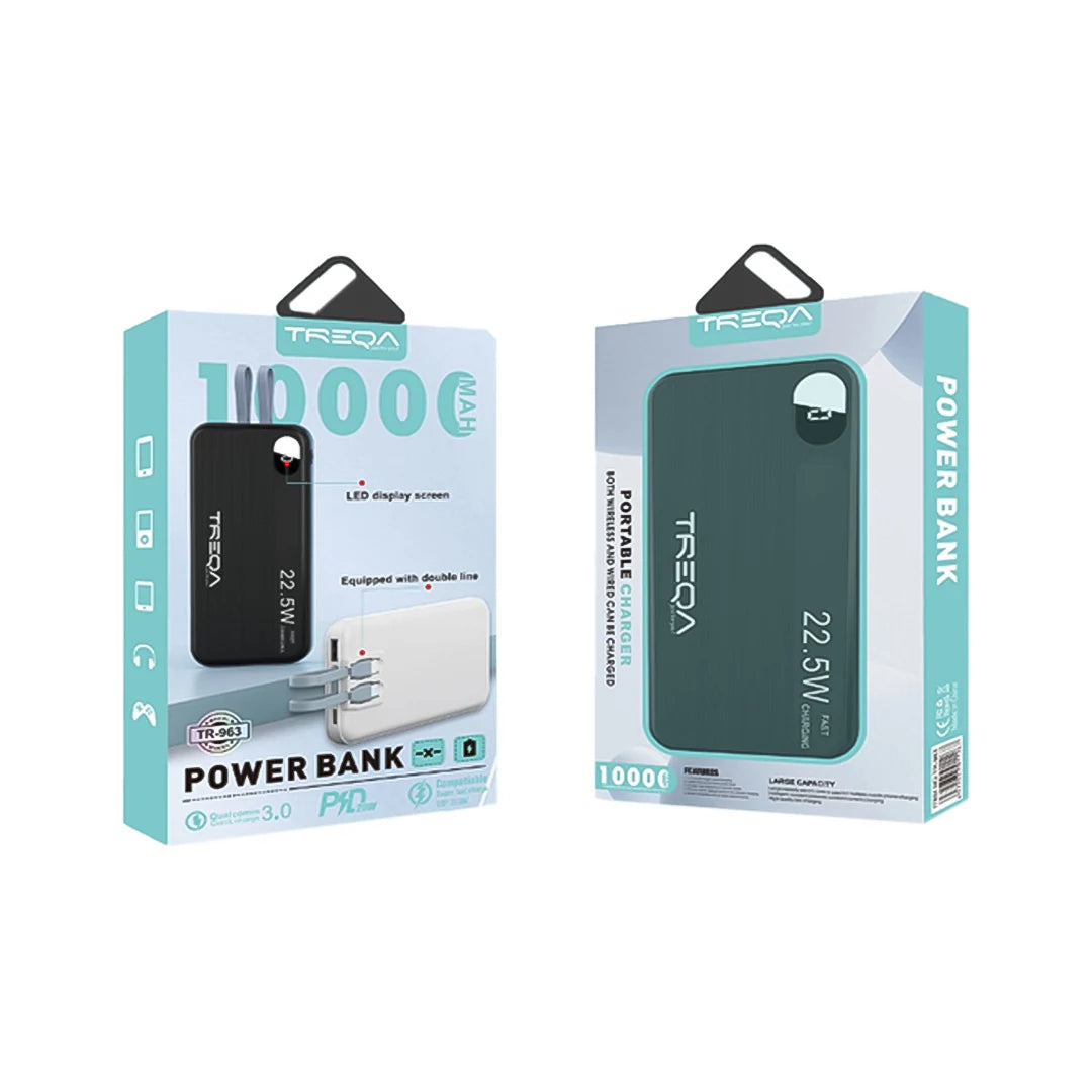 Baterie externa 2 Cabluri Type-C și iOS 3.0 +Afișaj LED