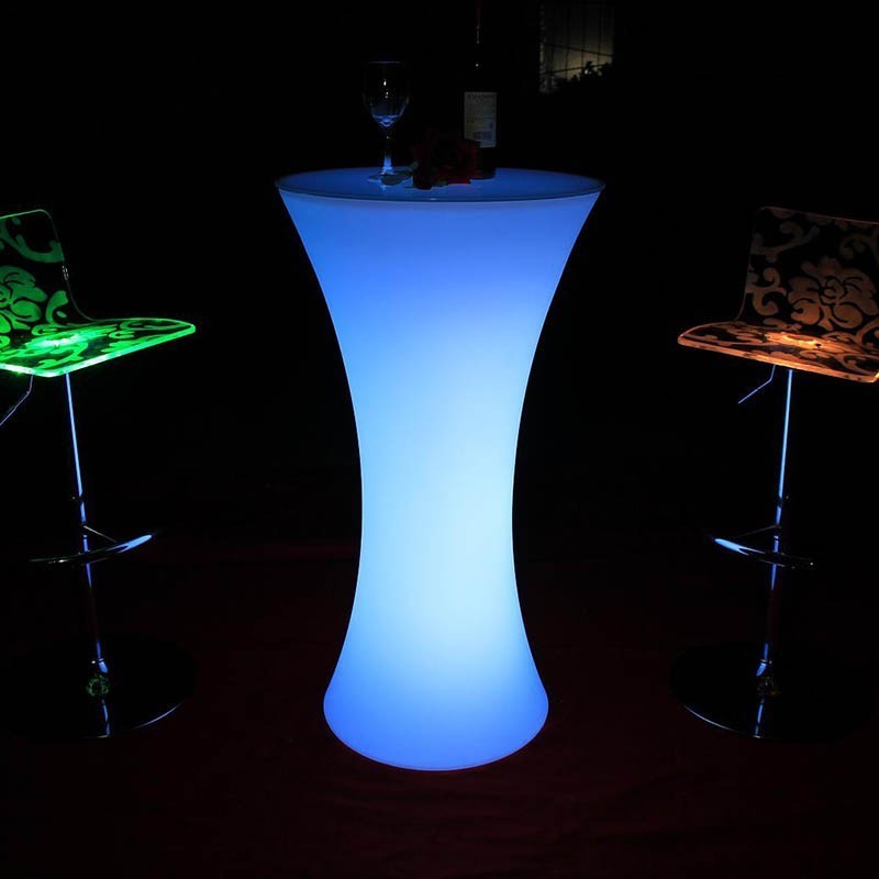 Masa cocktail iluminata LED RGB, 16 culori interschimbabile, control telecomanda, 112x58 cm