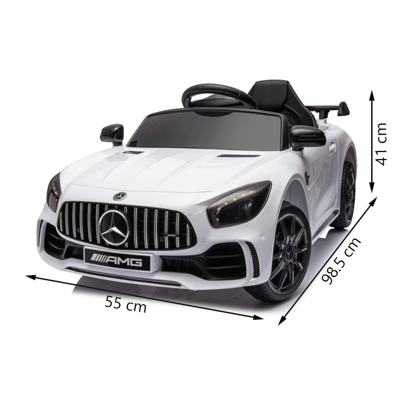 Masinuta electrica pentru copii, Mercedes AMG, 2x25W, card USB/TF, control volum, telecomanda, alb