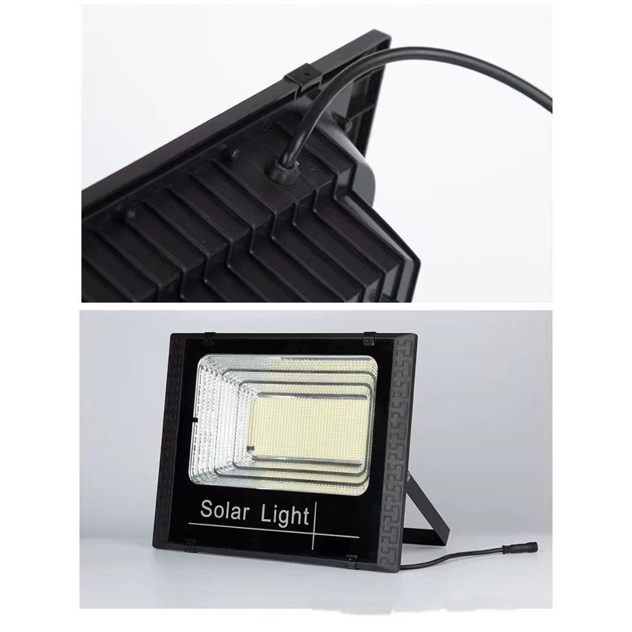 Proiector LED SMD 800W cu incarcare solara Smart, panou solar, cu telecomanda, suport prindere, material ABS, 14AH, 1032 LED-uri, 5 m cablu inclus, 1019Lm, 36x32 cm, negru