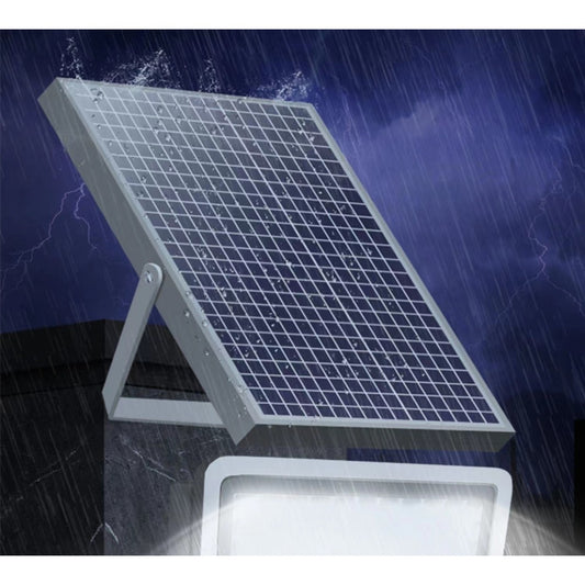 Proiector LED cu Panou Solar Smart, Senzor lumina, Waterproof, 396 LED-uri incorporate, 200W, 30x24 cm, IP67, Design Modern, Negru