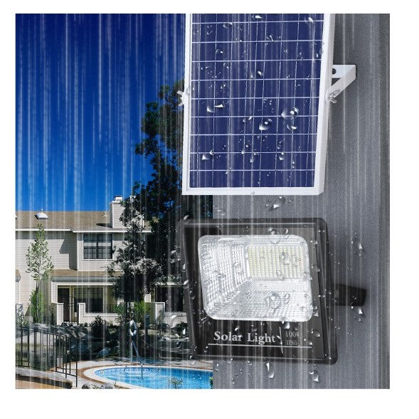 Proiector LED SMD 800W cu incarcare solara Smart, panou solar, cu telecomanda, suport prindere, material ABS, 14AH, 1032 LED-uri, 5 m cablu inclus, 1019Lm, 36x32 cm, negru