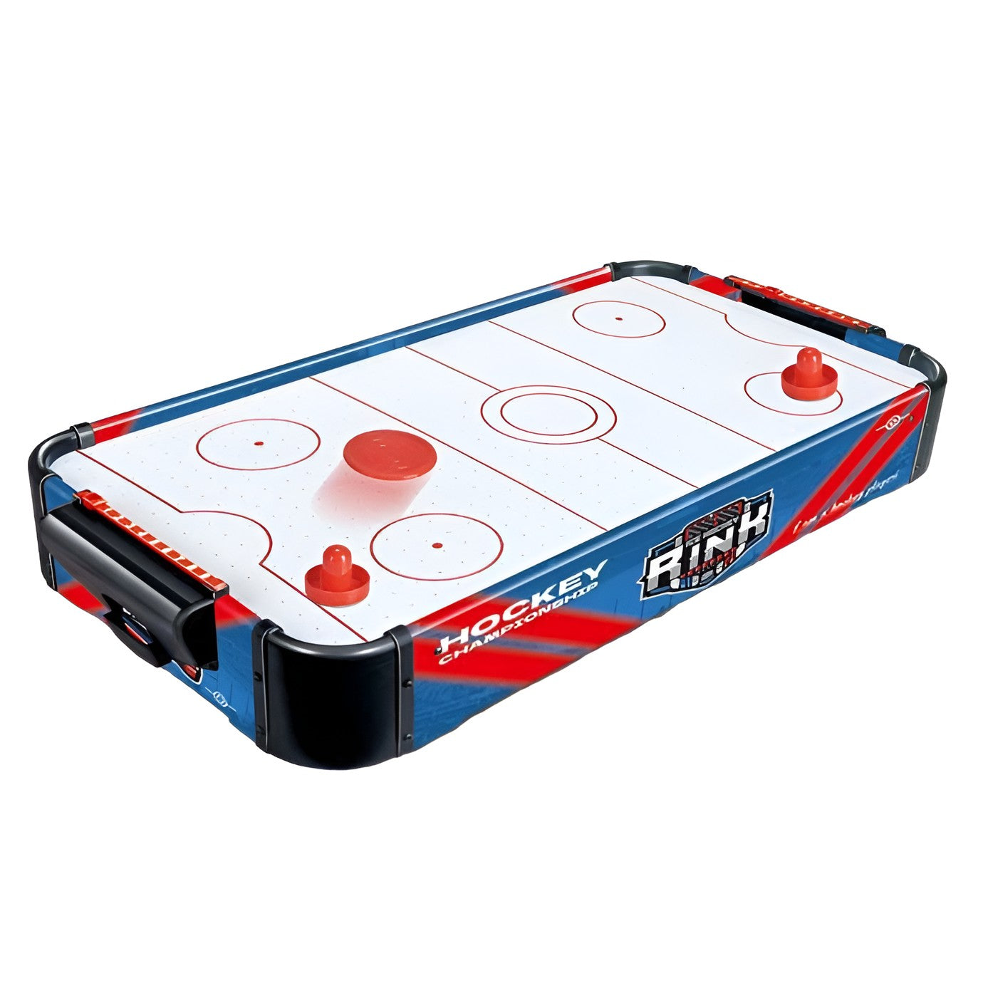 Masa Air Hockey Graffiti fara Picioare, Smart, PVC, 2 Pucuri, Tabela Scor, 2 Impingatoare, 76x38x9 cm, Albastru