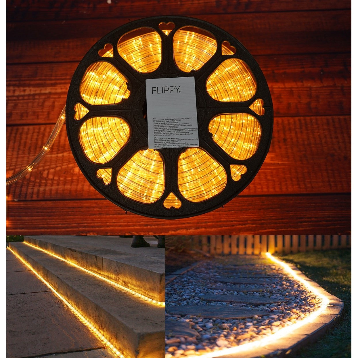 Instalatie Craciun, 80 m, 1920 Led-uri, Furtun Luminos, Alb cald, Transformator, Sectionabila, 220 V, Smart