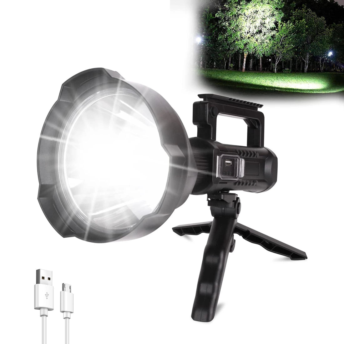 Lanterna cu maner si trepied +4 moduri de iluminare si power bank
