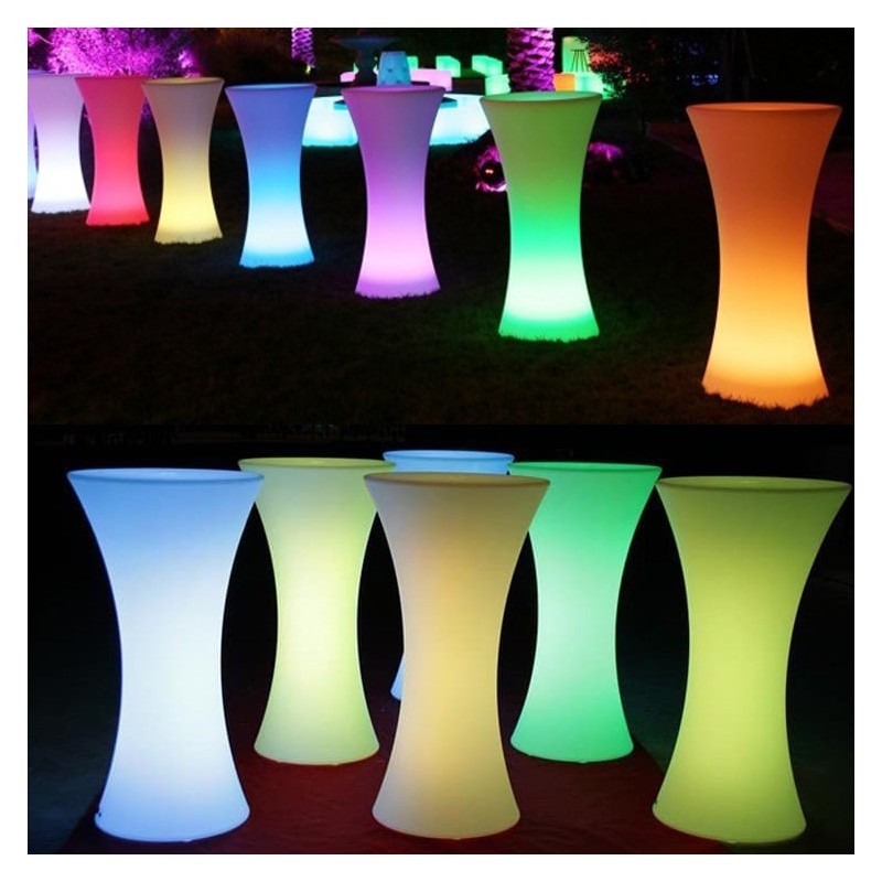 Masa cocktail iluminata LED RGB, 16 culori interschimbabile, control telecomanda, 112x58 cm