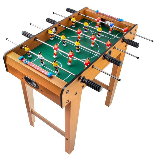 Masa de Fotbal cu Teren si 18 Jucatori Smart, 6 Manere, cu Tablou pentru Scor, din Metal, Lemn si ABS, 69 x 36.5 x 61 cm, cu Picioruse, pentru copii/adulti