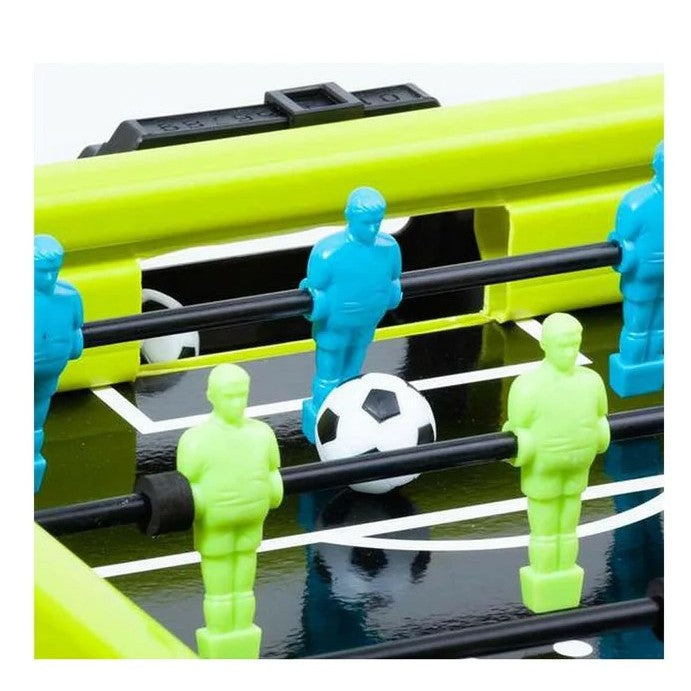Masa de fotbal cu teren si 18 jucatori Smart, 6 manere, cu Tablou Scor, din Metal si ABS, 70 x 59 x 64 cm, Design Multicolor, pentru copii/adulti, verde