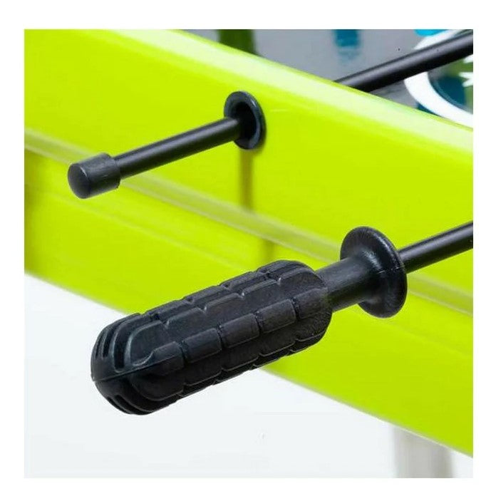 Masa de fotbal cu teren si 18 jucatori Smart, 6 manere, cu Tablou Scor, din Metal si ABS, 70 x 59 x 64 cm, Design Multicolor, pentru copii/adulti, verde