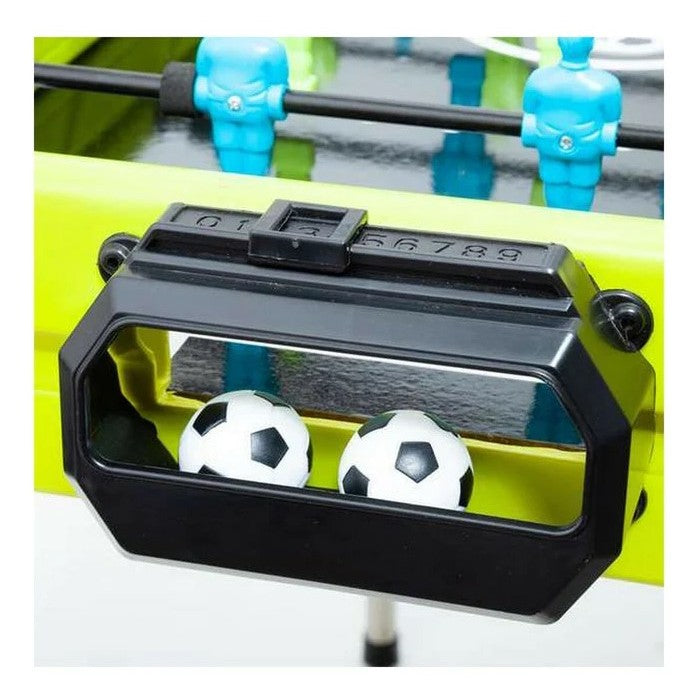 Masa de fotbal cu teren si 18 jucatori Smart, 6 manere, cu Tablou Scor, din Metal si ABS, 70 x 59 x 64 cm, Design Multicolor, pentru copii/adulti, verde