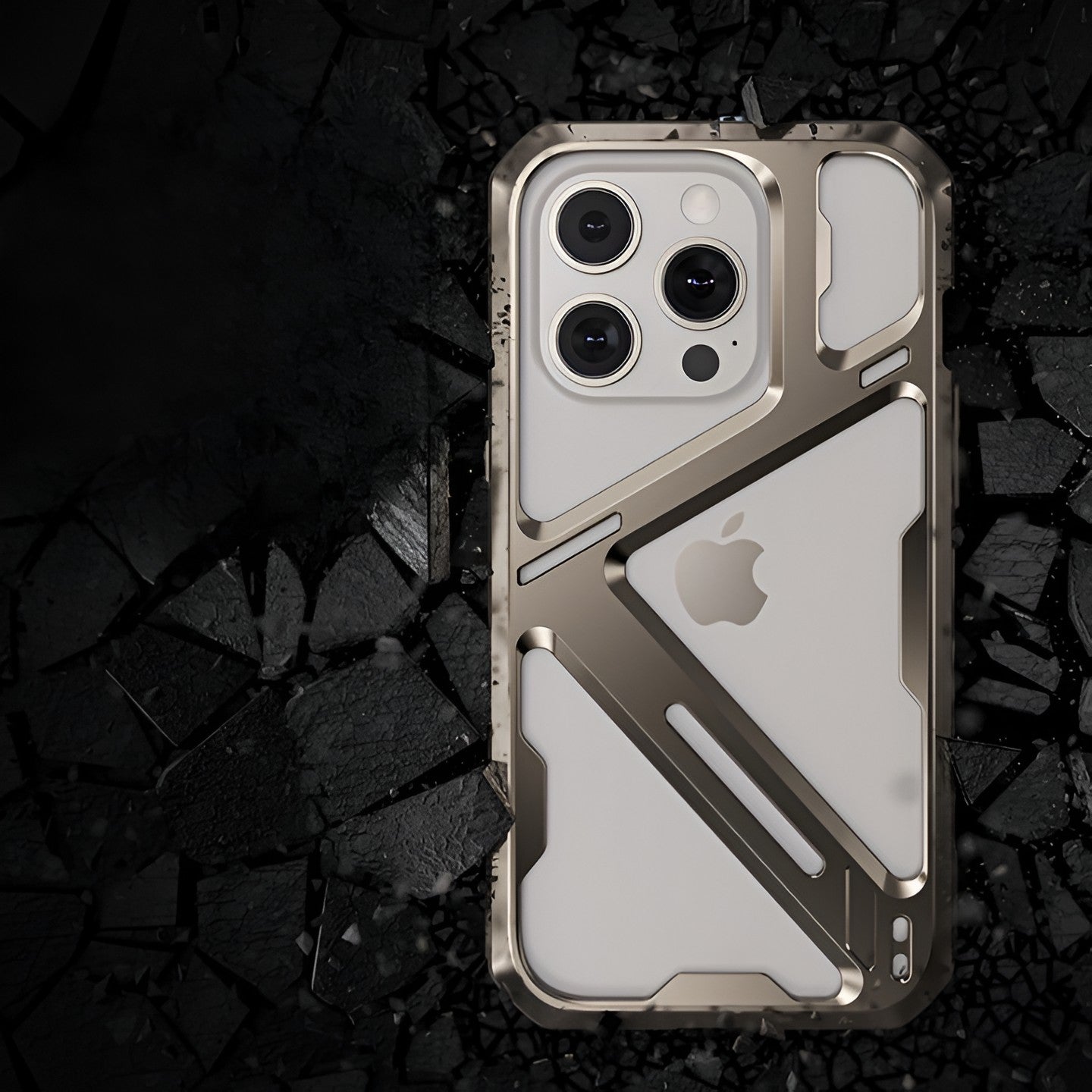 Husa de Protectie Armor Metal Compatibila cu iPhone 15 Pro Max, Smart, Antizgariere, Antisoc, Protectie Supraincalzire, Gri Metalizat
