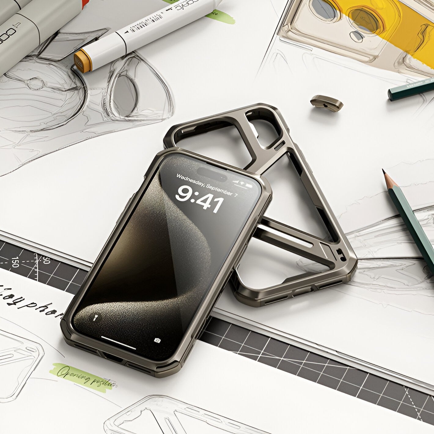 Husa de Protectie Armor Metal Compatibila cu iPhone 15 Pro Max, Smart, Antizgariere, Antisoc, Protectie Supraincalzire, Gri Metalizat