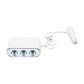 Adaptor bricheta auto tripla 12/24V, iluminata LED, cu intrerupator individual si 1 port USB, 5V, 2.1A