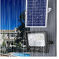 Proiector LED SMD 500W cu incarcare solara Smart, panou solar, cu telecomanda, suport prindere, material ABS, 18AH, 400 LED-uri, temperatura culoare 6500k, 32x26x9 cm, negru