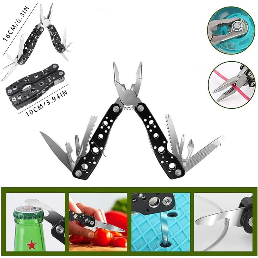 Kit supravietuire multifunctional Smart, Instrumente profesionale, Agatatoare ghiozdan, pentru Camping, Drumetii, Aventuri in aer liber, borseta inclusa, gri