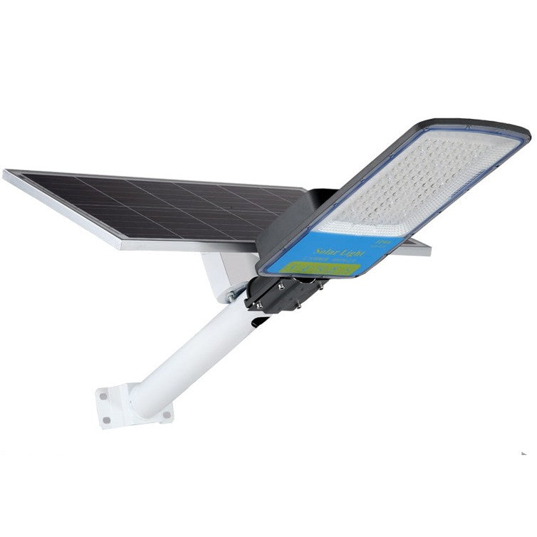 Lampa solara stradala Smart, IP66, senzor de lumina, 240 LED-uri SMD, 3200 lm, panou 35W, putere 400W, autonomie 12-16 ore, telecomanda, montare prin fixare, pentru strada sau gradina, finisaj mat, material ABS,  49 x 21 x 5.5 cm, gri