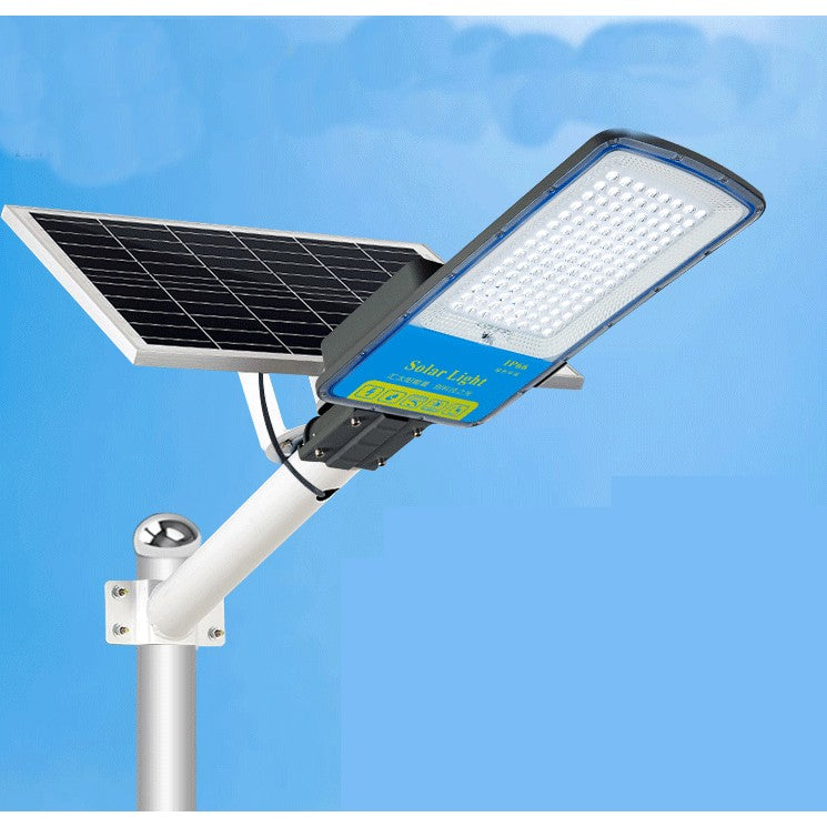 Lampa solara stradala Smart, IP66, senzor de lumina, 240 LED-uri SMD, 3200 lm, panou 35W, putere 400W, autonomie 12-16 ore, telecomanda, montare prin fixare, pentru strada sau gradina, finisaj mat, material ABS,  49 x 21 x 5.5 cm, gri