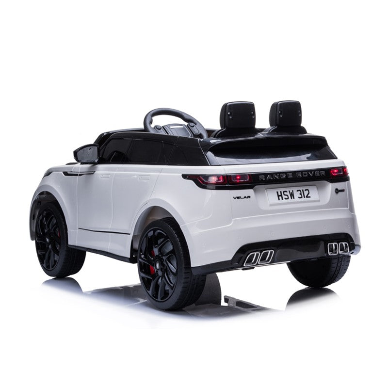 Masinuta electrica 2x25W, Range Rover Velar, 2 locuri, centura, USB, MP3, roti spuma EVA, alb
