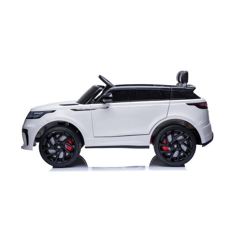 Masinuta electrica 2x25W, Range Rover Velar, 2 locuri, centura, USB, MP3, roti spuma EVA, alb