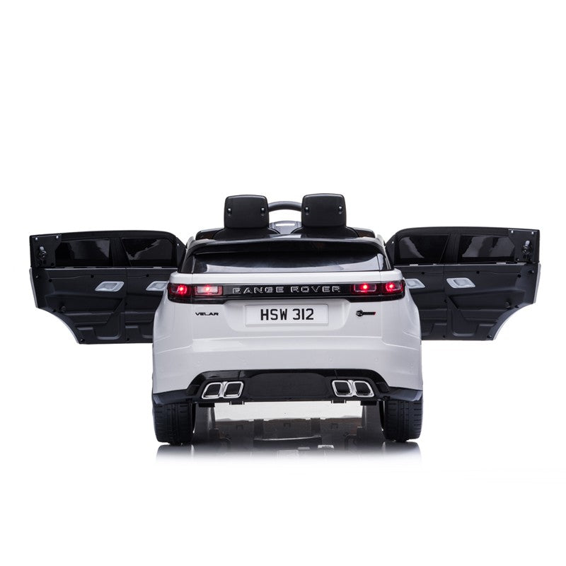 Masinuta electrica 2x25W, Range Rover Velar, 2 locuri, centura, USB, MP3, roti spuma EVA, alb