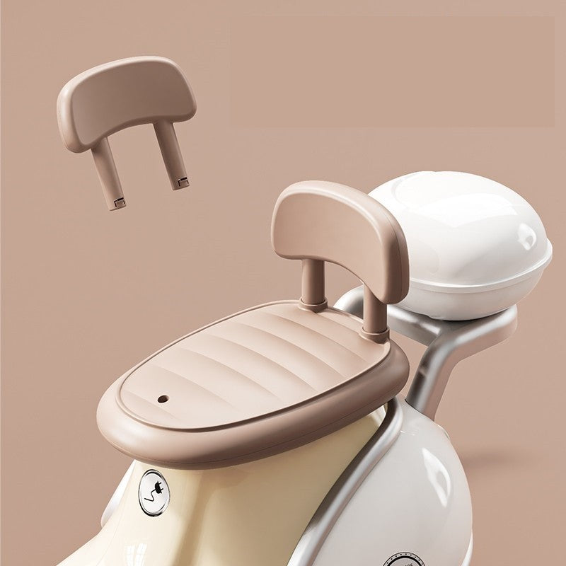 Motocicletă Electrică cu 3 Roti, Smart, Acumulator Încarcare, Anti-Rasturnare, Lumini, Sunete, Baterie 6V 7Ah, Telecomanda, 95x67x36cm, Bej