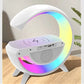 Lampa led CU incarcare wireless si boxa BT, +ceas si radio