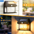2+1 GRATIS Lampă Solară de Perete cu Senzor de Lumină și Mișcare – Design Felinar cu 2 Becuri