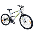 Bicicleta Mountain Bike 26 inch, dubla suspensie, V-brake, 18 viteze, cadru otel, gri