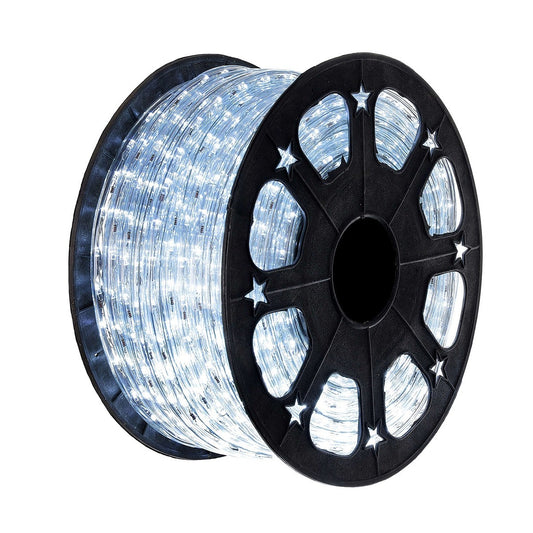 Instalatie Craciun, 100 m, 2400 Led-uri, Furtun Luminos, Alb rece, Transformator, Sectionabila, 220 V, Smart