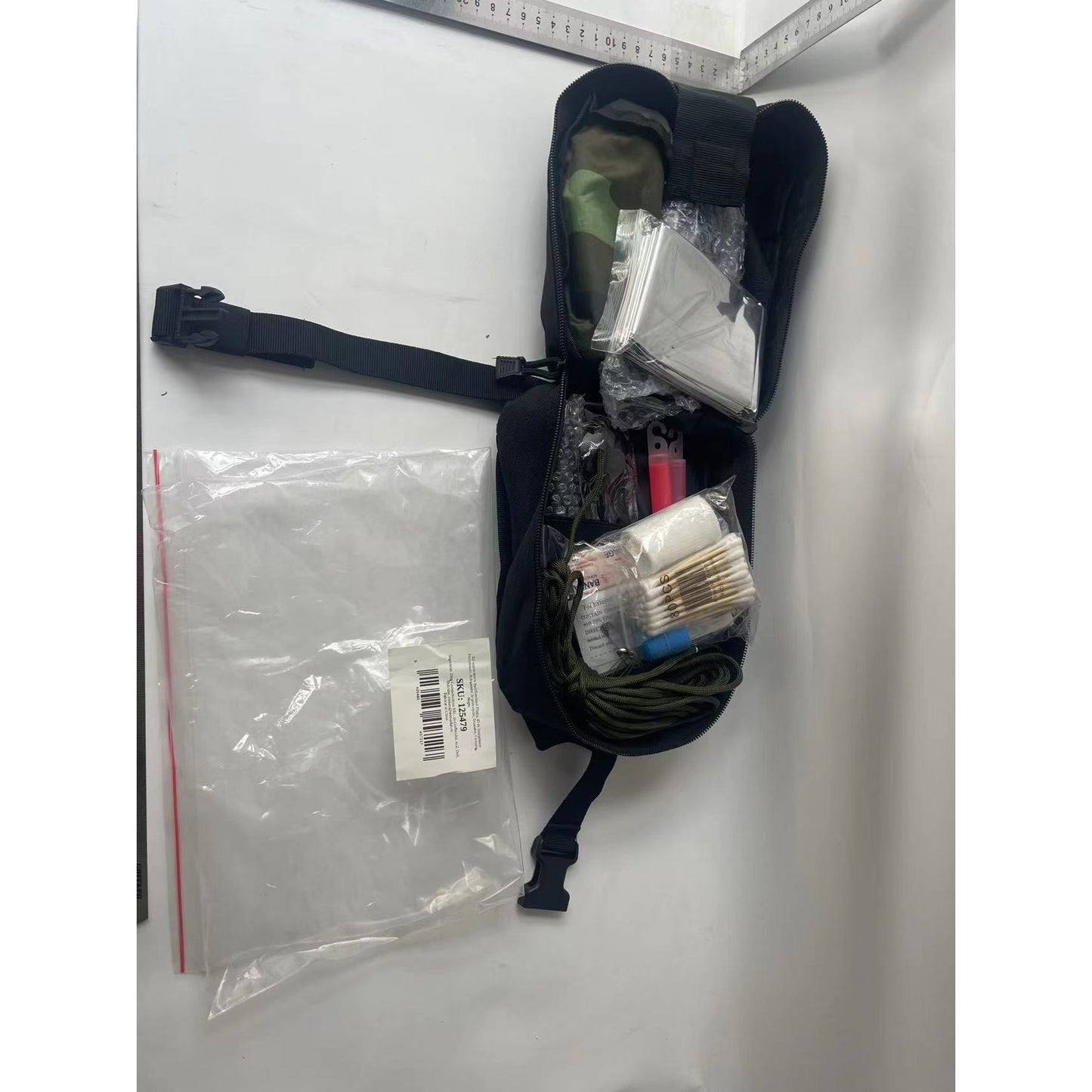 Kit supravietuire multifuncional Smart, 42 de Instrumente Profesionale, Echipament de prim-ajutor, Drumetie, Camping, Negru