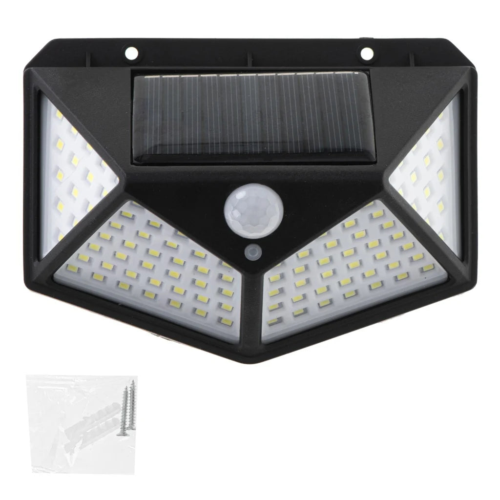 2+1 GRATIS Lampă cu Senzor de Mișcare pentru Exterior Iluminare Automată - Lampa Solară cu 100 LED-uri