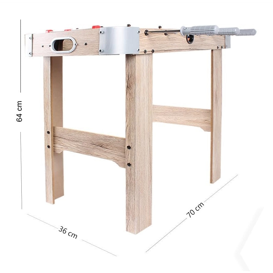 Masa de Fotbal cu Teren si 18 Jucatori Smart, 6 Manere, cu Tablou pentru Scor, din Metal, Lemn si ABS, 70 x 36 x 64 cm, cu Picioare, pentru copii/adulti, Gri