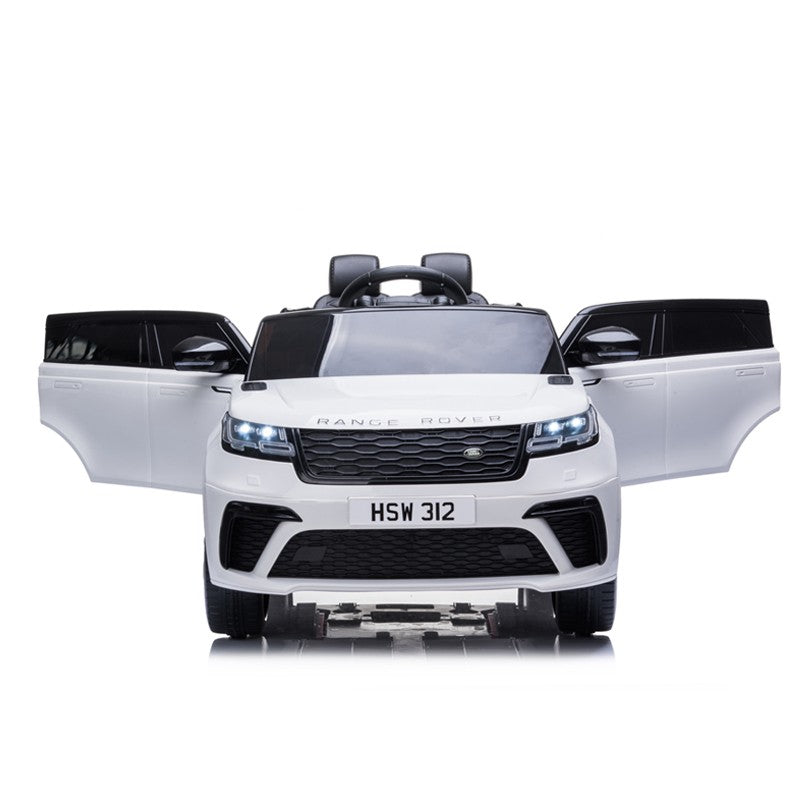 Masinuta electrica 2x25W, Range Rover Velar, 2 locuri, centura, USB, MP3, roti spuma EVA, alb