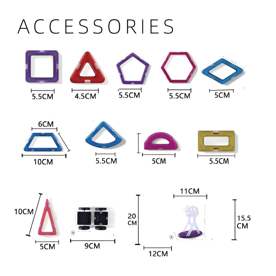 Set 148 Piese Magnetice de Constructie, Smart, Piese Medii, Magnetic Blocks, Forme Geometrice, 3 Ani, ABS, Magnet, 25 x 17.8 x 10 cm, Multicolor