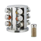 Set recipiente Condimente, 12 piese, suport rotativ din inox ideal in bucatarie