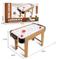 Masa Air Hockey Graffiti cu Picioare Lungi, Smart, Lemn, 2 Pucuri, Tabela Scor, 2 Impingatoare, 76x38x61 cm, Maro