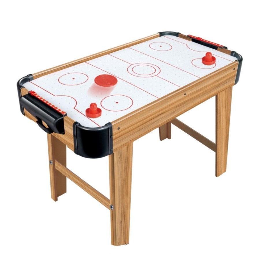 Masa Air Hockey Graffiti cu Picioare Lungi, Smart, Lemn, 2 Pucuri, Tabela Scor, 2 Impingatoare, 76x38x61 cm, Maro